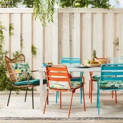 5" X 7" Multi Dot Fringed Outdoor Rug Teal/Pink/Yellow - Opalhouse™ -Opalhouse Home Deals Store GUEST 0b5e6a0b 4b65 4e2a b81e d52869792536