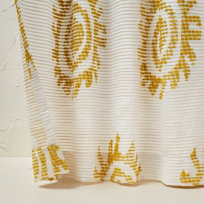 1pc 50"x84" Light Filtering Jacquard Curtain Panel Gold - Opalhouse™ Designed With Jungalow™ 2 1pc 50"x84" Light Filtering Jacquard Curtain Panel Gold - Opalhouse™ Designed With Jungalow™ - Image 2
