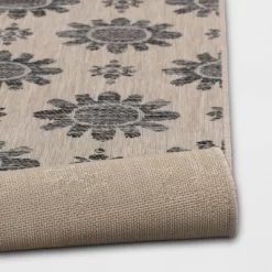 Dark Daisy Outdoor Rug Black - Opalhouse™ -Opalhouse Home Deals Store GUEST 2361835e c528 4e8b a801 5b5e7b52de57