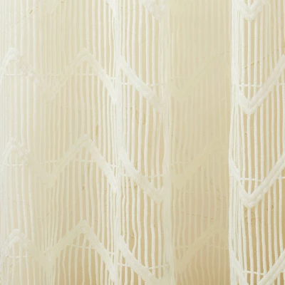 1pc 50"x84" Sheer Zig Zag Macrame Curtain Panel Cream - Opalhouse™ Designed With Jungalow™ 3 1pc 50"x84" Sheer Zig Zag Macrame Curtain Panel Cream - Opalhouse™ Designed With Jungalow™ - Image 3