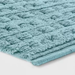 Woven Textured Aqua Bath Rug Aqua - Opalhouse™
