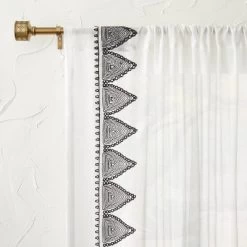 1pc Light Filtering Diamond Border Window Curtain Panel White - Opalhouse™ Designed With Jungalow™ -Opalhouse Home Deals Store GUEST 7192bb6b 2dca 4ad8 a530 ba36b505b13d