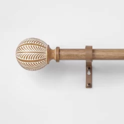 Carved Light Woodtone Ball Curtain Rod Natural - Opalhouse™ -Opalhouse Home Deals Store GUEST 7e070734 076e 44dc 94e6 de22767e0af4