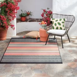5' X 7' Outdoor Rug Multi Stripe Global Pink - Opalhouse™ -Opalhouse Home Deals Store GUEST 849a4c76 29c9 486c a953 a03150bdac10