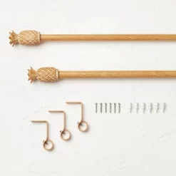 Pineapple Faux Wood Curtain Rod Natural Wood - Opalhouse™ Designed With Jungalow™ -Opalhouse Home Deals Store GUEST b565e685 bbc8 405f abbe 297780442d88