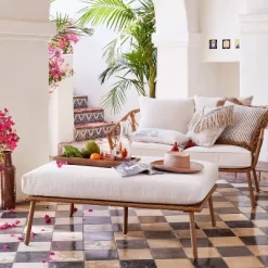 Britanna Oversized Patio Ottoman - Linen - Opalhouse™