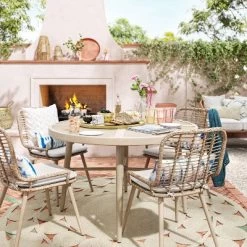 Leona 46" Round Crushed Bamboo Stamped Steel Top Patio Dining Table - Opalhouse™ -Opalhouse Home Deals Store GUEST f04b764c a584 4bfe b9ea 6c0ea8ed5c2c